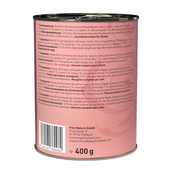 Вологий корм для собак Dogz Finefood No.02 яловичина 400 г 32184 фото